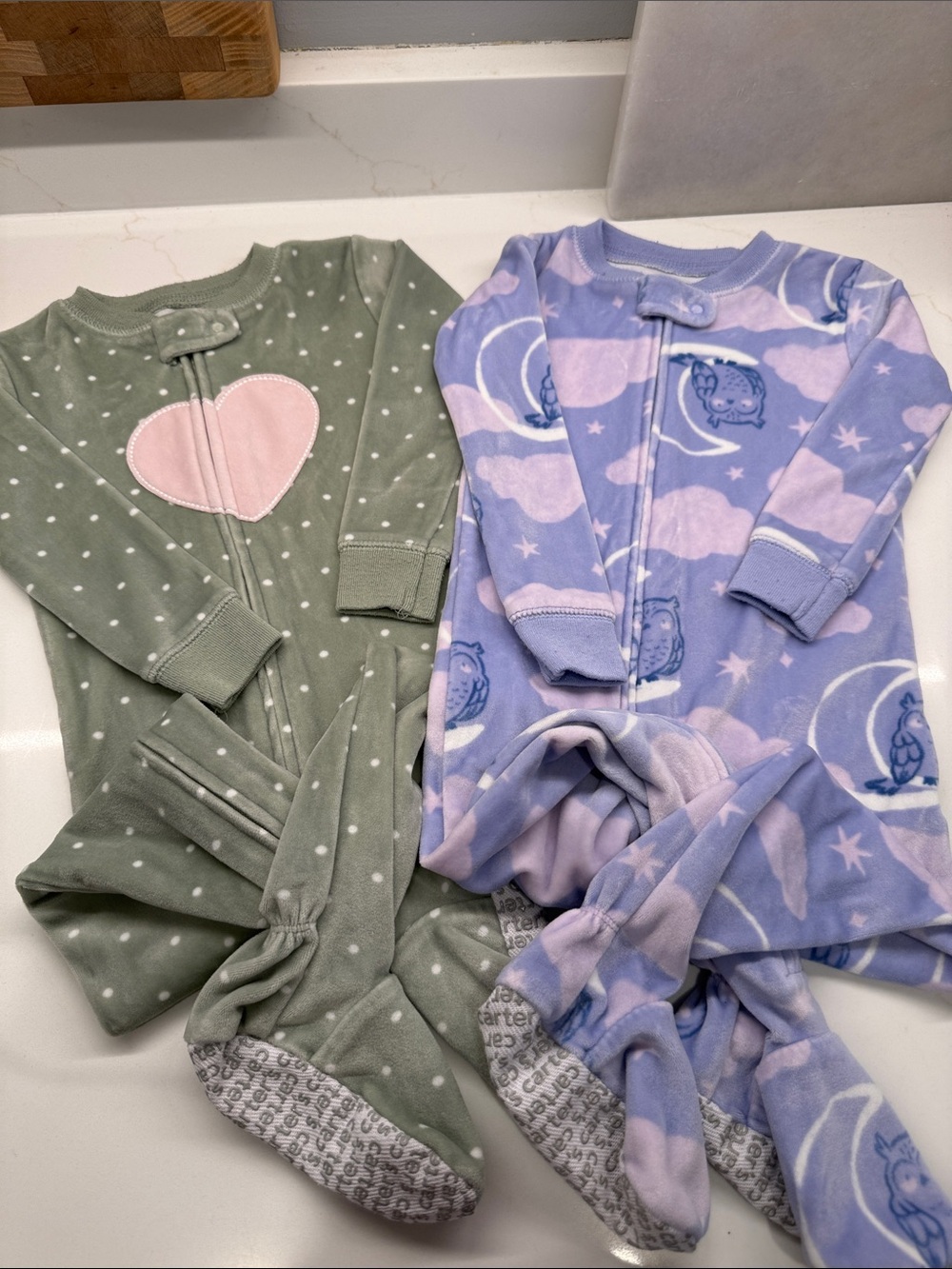 Carter's Just One You 2-Pack Footed Sleepers - 18mo - sage & lavender